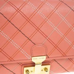 Pre Owned Marc Jacobs Multicolor Stitched Detail Logo Imprinted Shoulder Bag