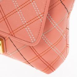 Pre Owned Marc Jacobs Multicolor Stitched Detail Logo Imprinted Shoulder Bag