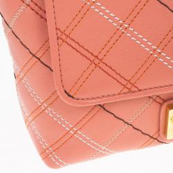 Pre Owned Marc Jacobs Multicolor Stitched Detail Logo Imprinted Shoulder Bag