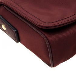 Pre Owned Marc Jacobs Burgundy Nylon Small Trooper Crossbody Bag