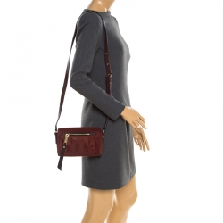 Pre Owned Marc Jacobs Burgundy Nylon Small Trooper Crossbody Bag