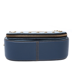 Pre Owned Marc Jacobs Blue Denim and Leather Small Studded Nomad Crossbody Bag