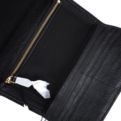 Pre Owned Marc Jacobs Black Leather Continental Flap Wallet