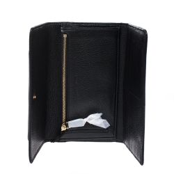 Pre Owned Marc Jacobs Black Leather Continental Flap Wallet