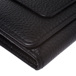 Pre Owned Marc Jacobs Black Leather Continental Flap Wallet