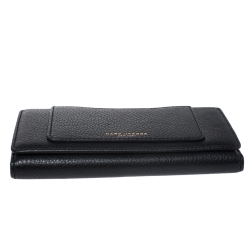 Pre Owned Marc Jacobs Black Leather Continental Flap Wallet