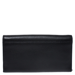 Pre Owned Marc Jacobs Black Leather Continental Flap Wallet