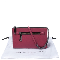 Marc Jacobs Raspberry Leather Small Gotham Crossbody Bag