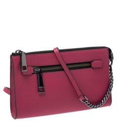 Marc Jacobs Raspberry Leather Small Gotham Crossbody Bag