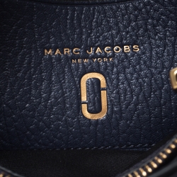 Pre Owned Marc Jacobs Midnight Blue Leather Mini T Studded Tote