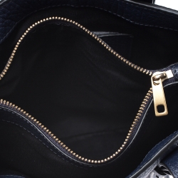 Pre Owned Marc Jacobs Midnight Blue Leather Mini T Studded Tote