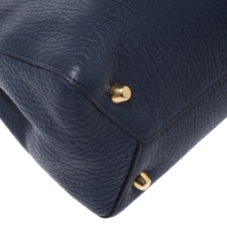 Pre Owned Marc Jacobs Midnight Blue Leather Mini T Studded Tote