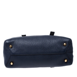 Pre Owned Marc Jacobs Midnight Blue Leather Mini T Studded Tote