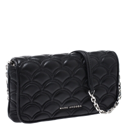 Pre Owned Marc Jacobs Black Leather Matelasse Crossbody Bag