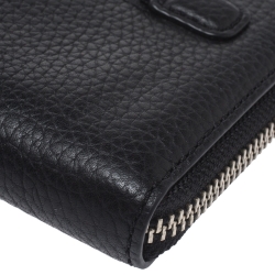 Marc Jacobs Black Leather Gotham Zip Around Wallet