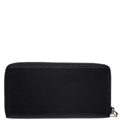 Marc Jacobs Black Leather Gotham Zip Around Wallet
