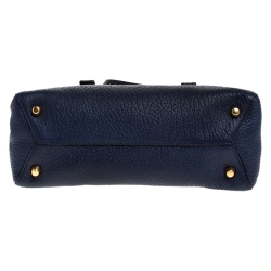 Pre Owned Marc Jacobs Midnight Blue Leather Mini T Studded Tote