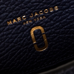 Pre Owned Marc Jacobs Midnight Blue Leather Mini T Studded Tote