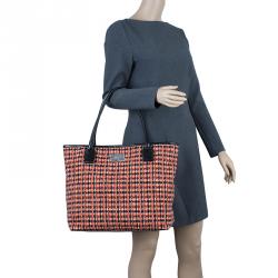 Pre Owned Marc Jacobs Orange Tweed The Hole Tote Bag