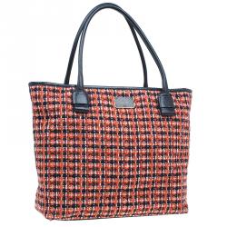 Pre Owned Marc Jacobs Orange Tweed The Hole Tote Bag