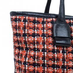 Pre Owned Marc Jacobs Orange Tweed The Hole Tote Bag