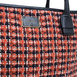 Pre Owned Marc Jacobs Orange Tweed The Hole Tote Bag