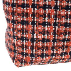 Pre Owned Marc Jacobs Orange Tweed The Hole Tote Bag