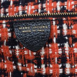 Pre Owned Marc Jacobs Orange Tweed The Hole Tote Bag