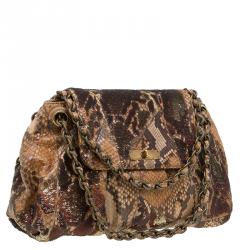 Marc Jacobs Beige Python and Sequins Mae Shoulder Bag