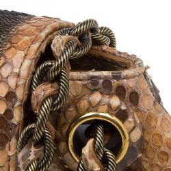 Marc Jacobs Beige Python and Sequins Mae Shoulder Bag