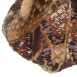 Marc Jacobs Beige Python and Sequins Mae Shoulder Bag