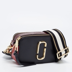 Pre Owned Marc Jacobs Black/Brown Leather Snapshot Camera Crossbody Bag