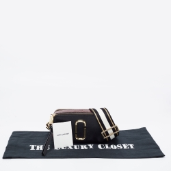 Pre Owned Marc Jacobs Black/Brown Leather Snapshot Camera Crossbody Bag