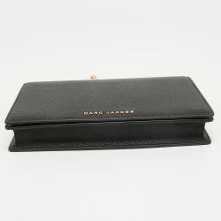 Pre Owned Marc Jacobs Black Faux Leather Chain Flap Bag