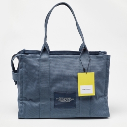 Pre Owned Marc Jacobs Blue Canvas Large The Tote Bag 
