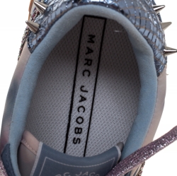 Pre Owned Marc Jacobs Multicolor Suede And Fabric Astor Lightning Bolt Low Top Sneakers Size 37