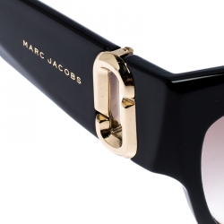 Pre Owned Marc Jacobs Black/Pale Gold Mirrored 109/S Cat Eye Sunglasses