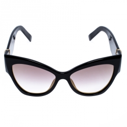 Pre Owned Marc Jacobs Black/Pale Gold Mirrored 109/S Cat Eye Sunglasses