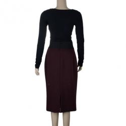 Pre Owned Marc Jacobs Burgundy High Waist Wool Skirt S