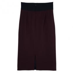Pre Owned Marc Jacobs Burgundy High Waist Wool Skirt S