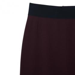 Pre Owned Marc Jacobs Burgundy High Waist Wool Skirt S