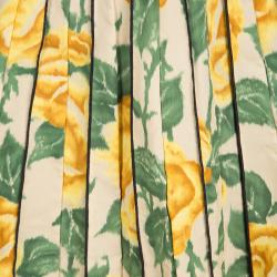 Pre Owned Marc Jacobs Beige Floral Print Pleated Midi Skirt XS
