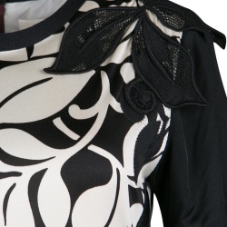 Pre Owned Marc Jacobs Leaf Printed Embroidered Short Sleeve Maxi Dress M