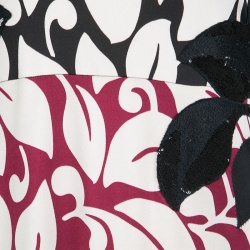 Pre Owned Marc Jacobs Leaf Printed Embroidered Short Sleeve Maxi Dress M