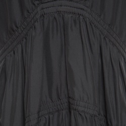 Marc Jacobs Grey Plunge Neck Ruffled Tie Detail Silk Dress S