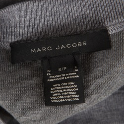 Pre Owned Marc Jacobs Grey Contrast Crochet Collar Detail Sweatshirt S