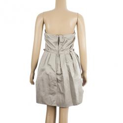 Pre Owned Marc Jacobs Strapless Taffeta Bustier Dress M