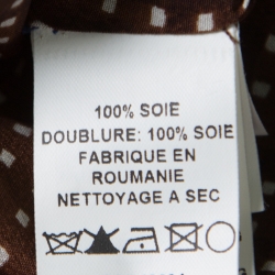 Pre Owned Marc Jacobs Brown Printed Silk Bow Detail Pleated Maxi Dress M