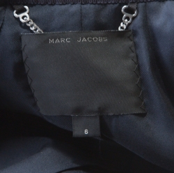 Pre Owned Marc Jacobs Indigo Wool Patch Pocket Detail Belted Jacket M
