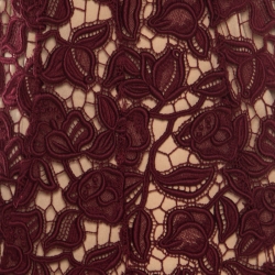 Pre Owned Marc Jacobs Burgundy Rose Guipure Lace Cap Sleeve Midi Dress S